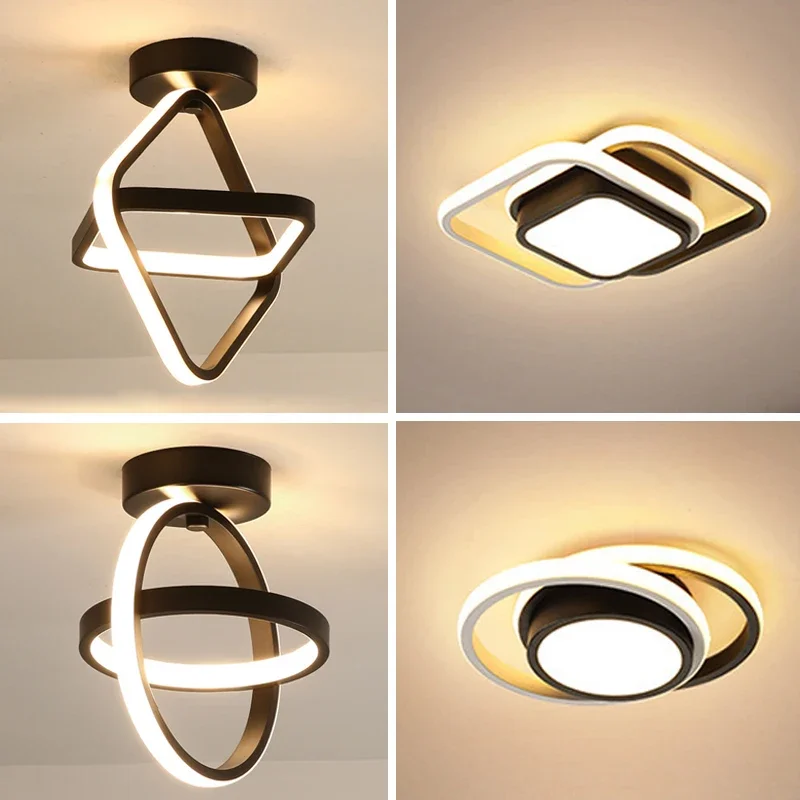 

LED Ceiling Light 2 Rings Creative Design Modern Ceiling Lamp Indoor Lighting Fixtures Hallway Balcony Aisle Office Lustre