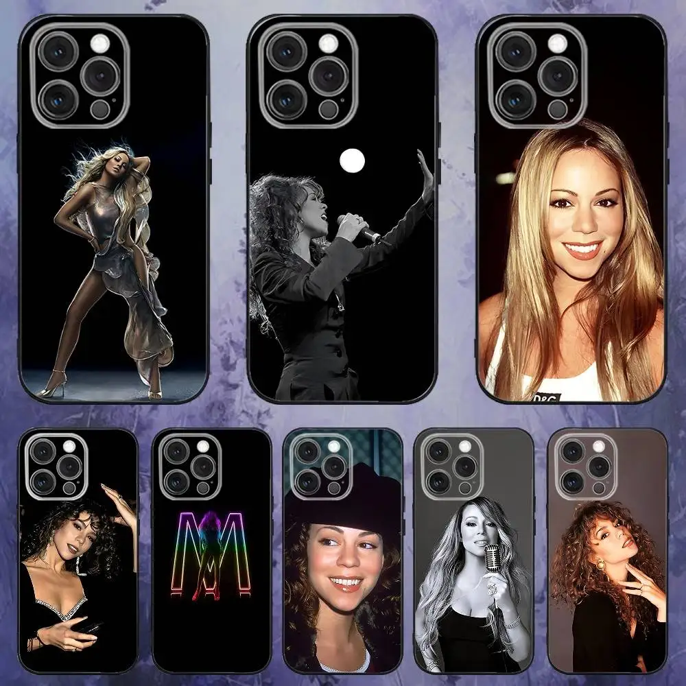 

Phone Case For iPhone 17,16,15,14,13,12,Pro,Max,Plus,E,SE4,Air,Mini Singer M-Mariah Carey Black Soft Box