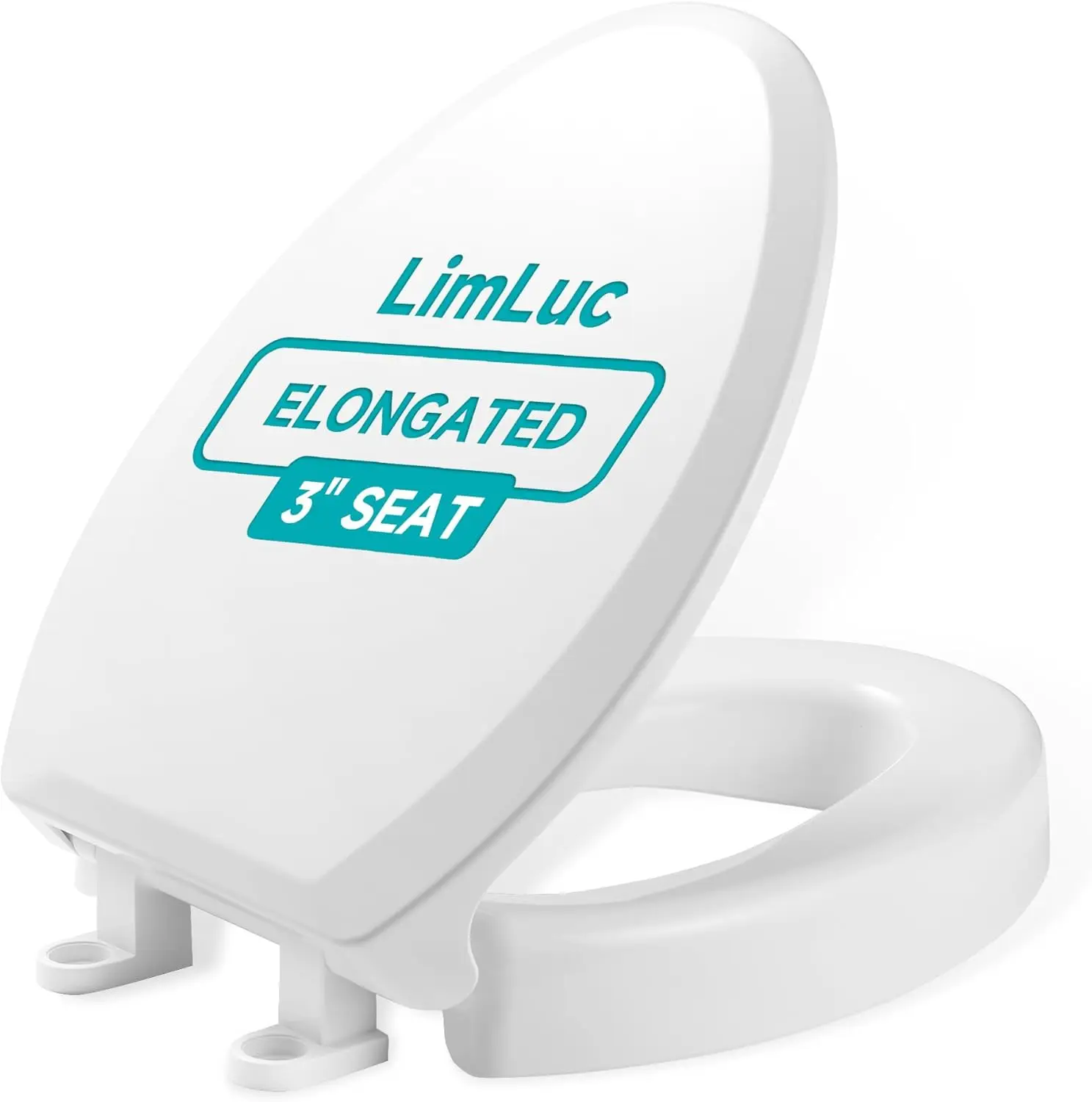 

2.5 Inch Elevated Toilet Seat with Slow Close, Non-Slip Raised Seat for Elongated Toilets, White