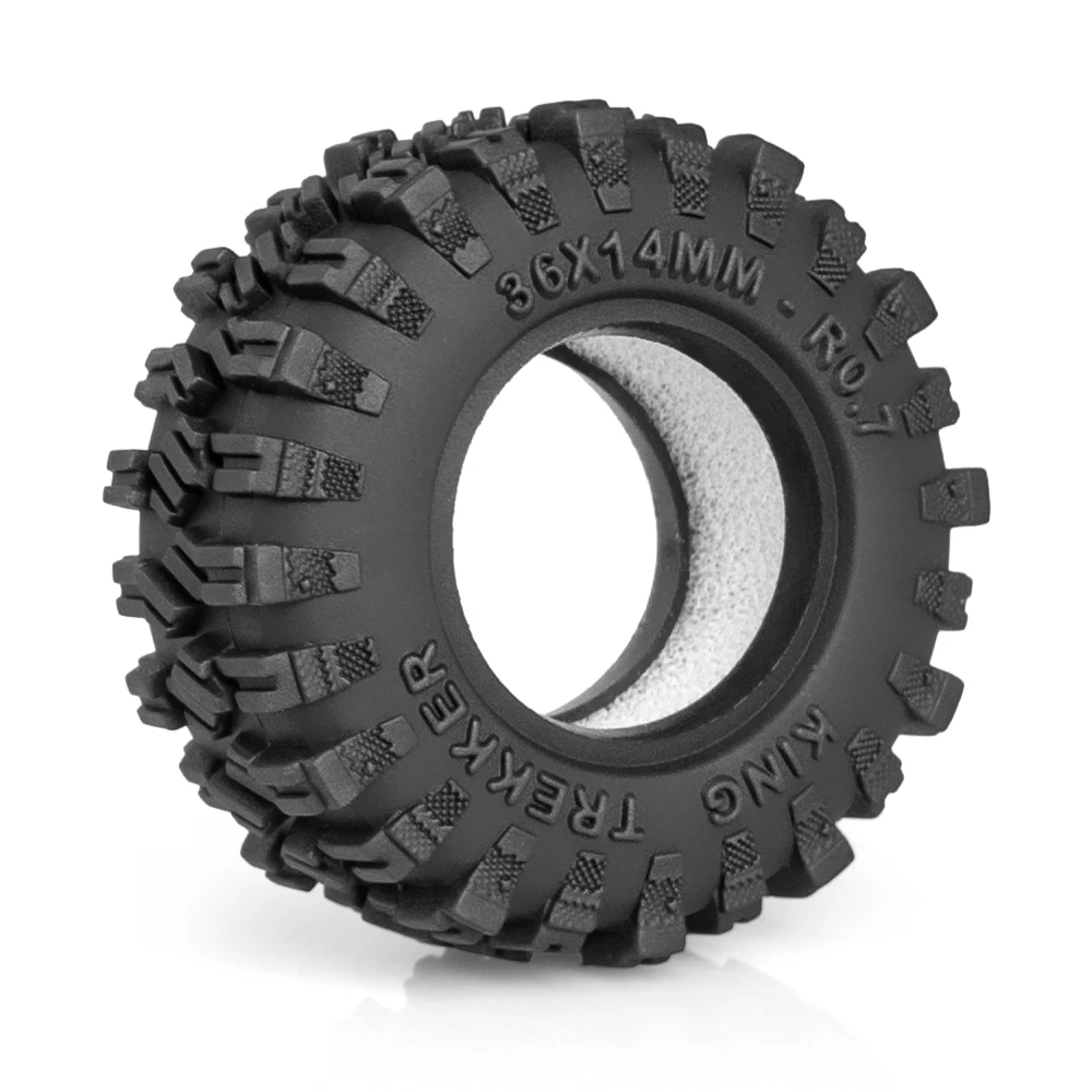 HFLRC 4PCS 1/30 Axial SCX30 0.7 inch Mini Rock Crawler Tires 36x14mm Soft Rubber Foam Insert Ford Bronco K10