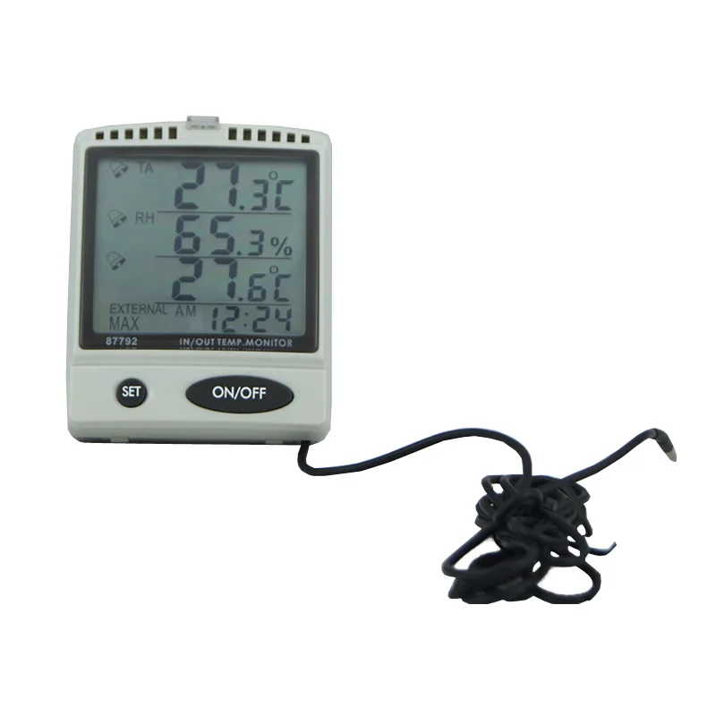 AZ87792 Digital Temperature Humidity Meter With Outdoor Testing Probe 87792 IN/OUT Temp. & RH% Monitor