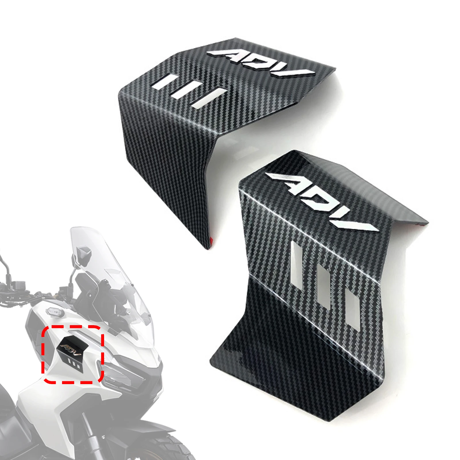 for honda adv 160 Carbon Fiber Pattern Motorcycle Decorative Side Winglets Aerodynamic Fairing Wing Spoiler