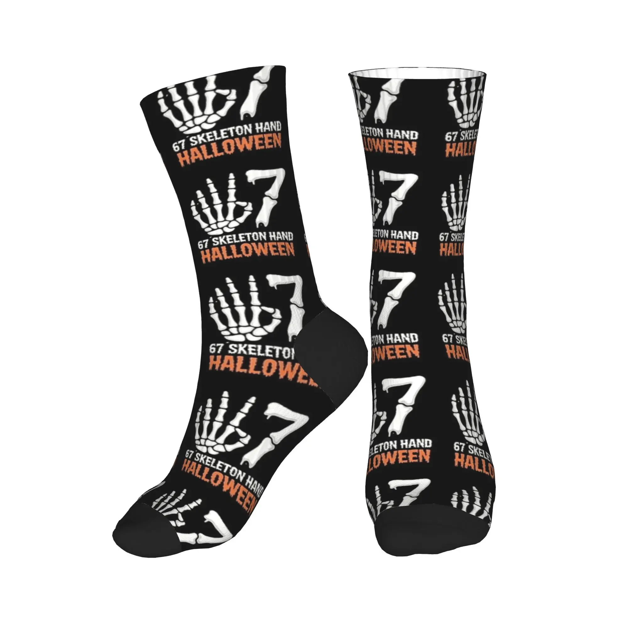 67 الهيكل العظمي اليد هالوين جوارب بأشكال مضحكة المضادة للانزلاق جوارب الرجال متوسطة لينة الدراجات الجوارب الخريف الكورية الجرافيك الجوارب