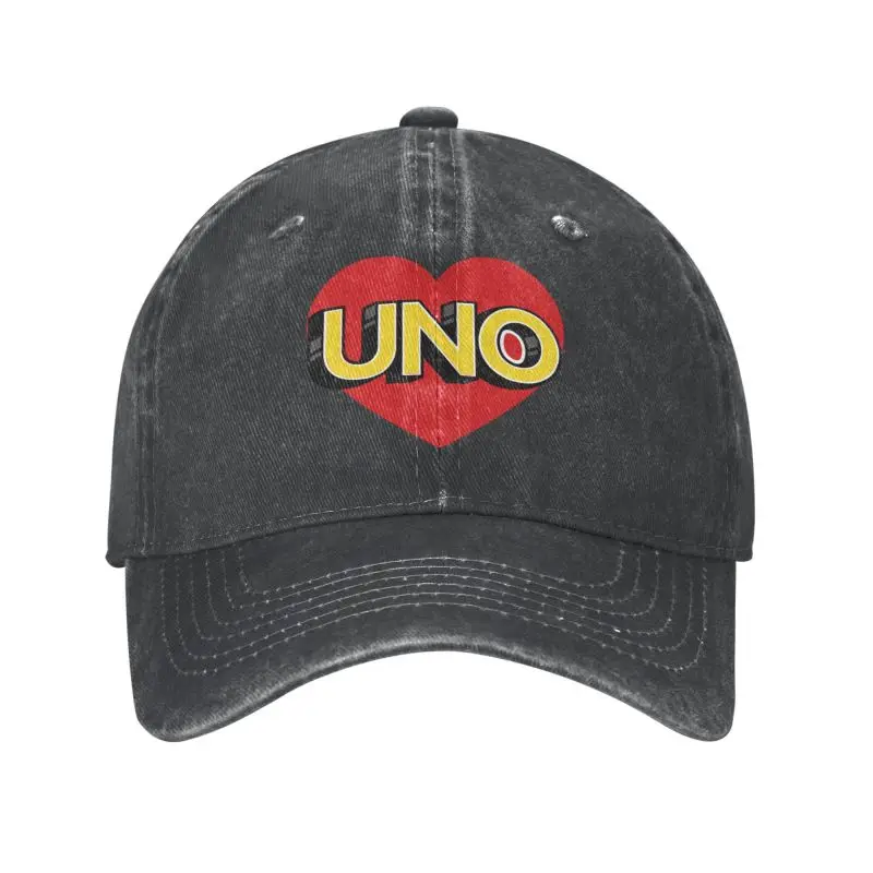 Classic Unisex Cotton Love UNO Baseball Cap Adult Card Game Adjustable Dad Hat Women Men Outdoor