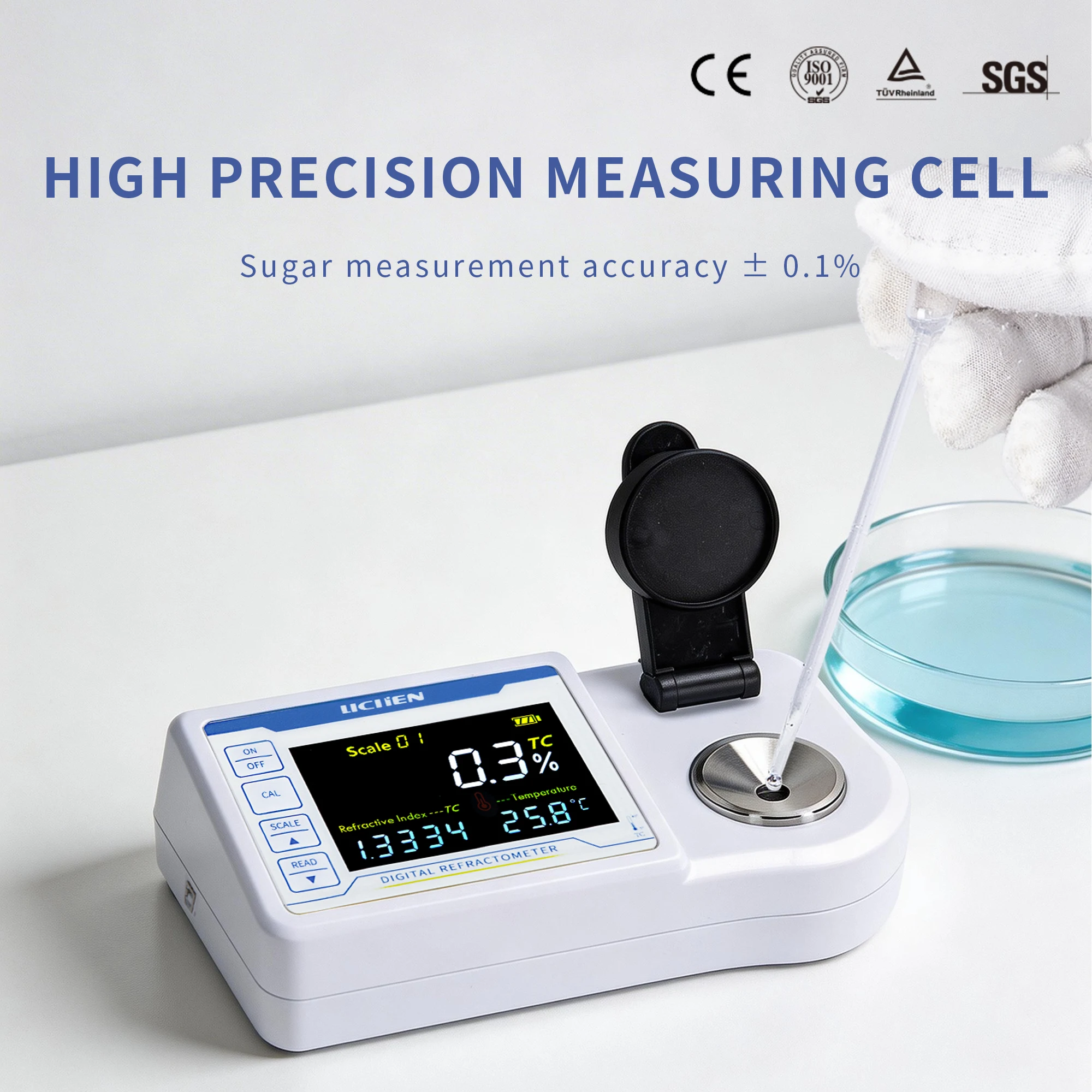 

Benchtop Digital Brix Auto Refractometer Drug Automatic 0 50 Brix Meter Refractometers Function