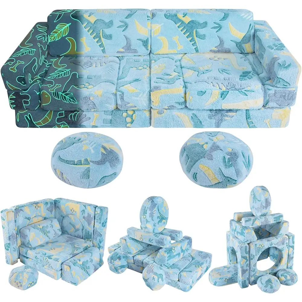 

Convertible Toddler Couch for Playroom or Bedroom, Blue