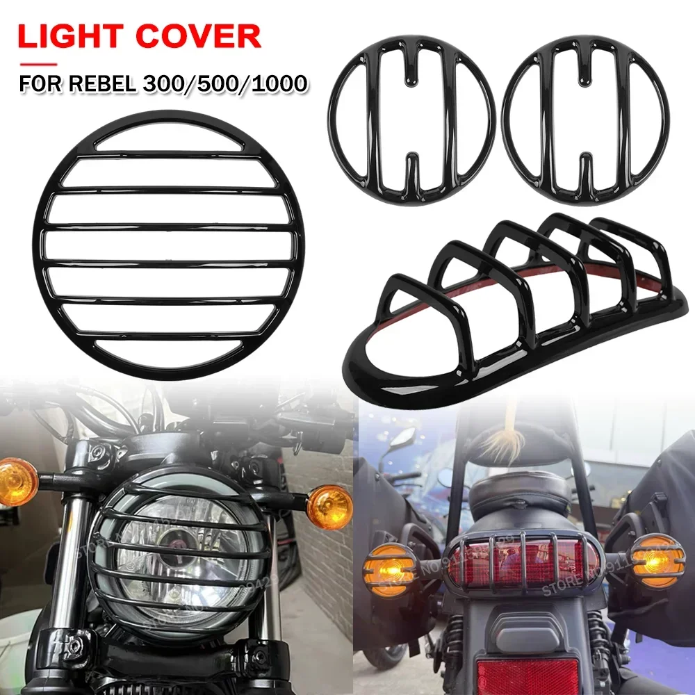 Motorcycle Headlight Cover For Honda Rebel CMX500 CMX300 CMX 500 300 1100 2020-2023 Turn Signal Covers Taillight Grill Guard - Image 2