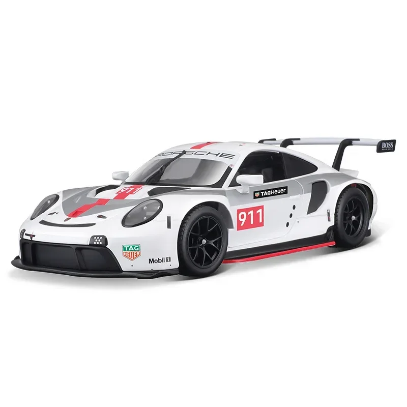 Bburago 1:43 Porsche 911 RSR Racing 24H Le Mans Race Car Toy Porsche 911 RSR LM 2020 Car Models Alloy Car Toys For Boy Gifts