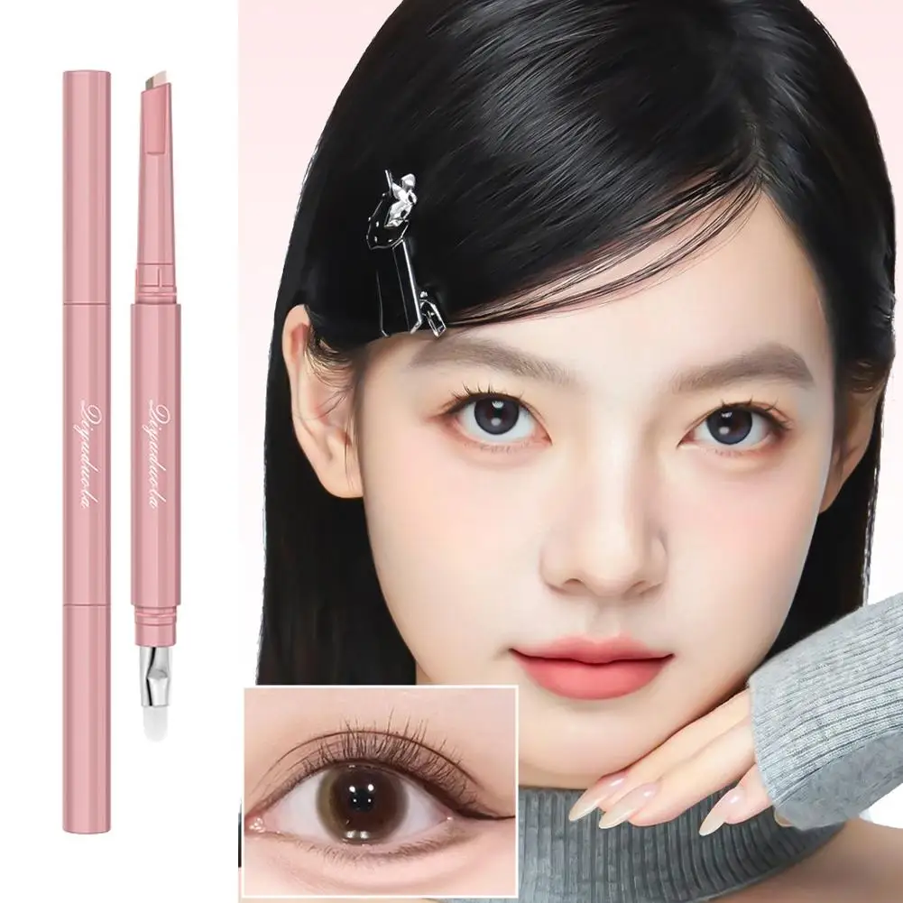 Double stylo ver à soie, façonnage d'un temps, résistant à l'eau, maquillage naturel longue durée, éclaircissant pour les yeux, résistant aux étourdies, B W6R6