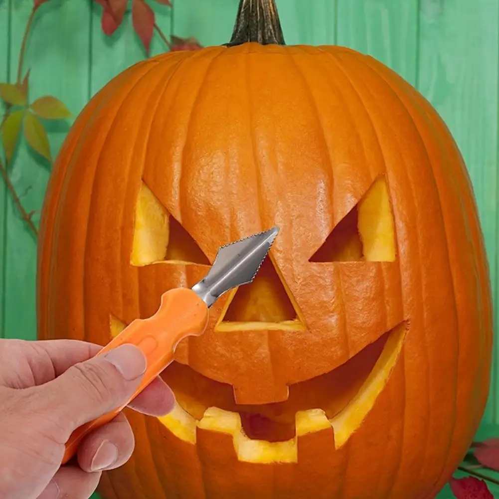 Stainless Steel Carving Professional Pumpkin Carving Tools Set with Stainless Steel Blades Anti-slip Handles for Halloween