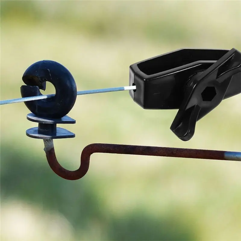 ABKJ-Wire Tensioner Mounted Fence Tensioner Wire Rope Tensioner Plastic Rope Heavy Steel For Garden Fence Wire 50Pcs