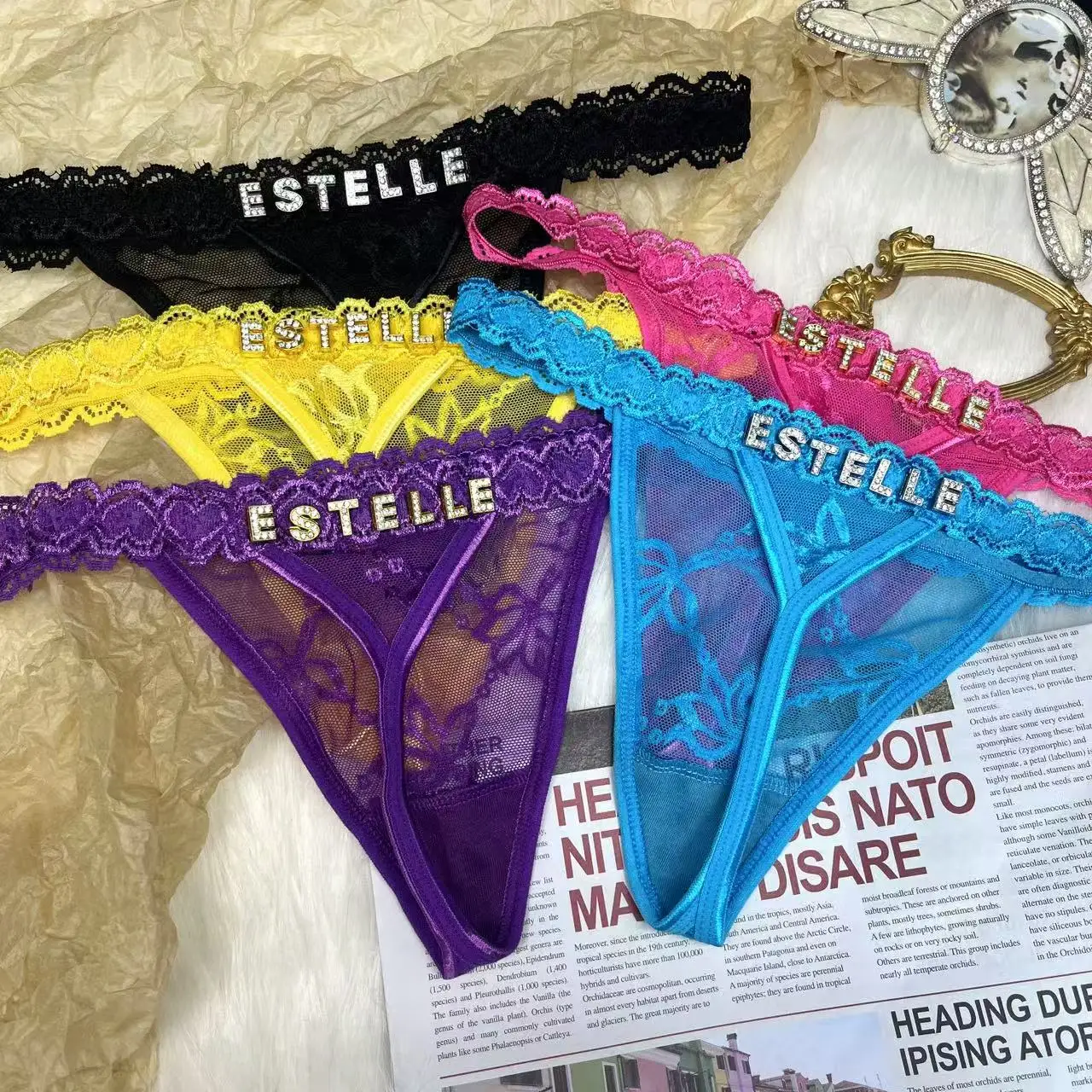 

Women Custom Thong with Name Panties DIY Letters Charm Sexy Thongs Femail Lingerie G-string Personalized Gift Valentine’s Day