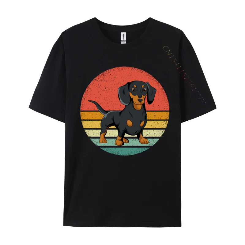 Dachshund Dog Lover Vintage Retro Weiner Dog T-Shirt Vintage Gift T-Shirt Adult Oversized Hip Hop Tops & Tees Cotton Tshirts