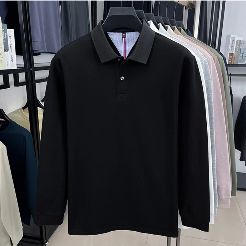 

2025 Pure Cotton Polo Shirt Men's Spring and Autumn New T-shirt