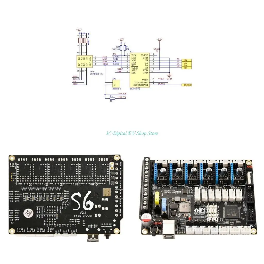 

E74D Printer V2.1 Arm32-bit Main Control Board For Voron 6 for Touc