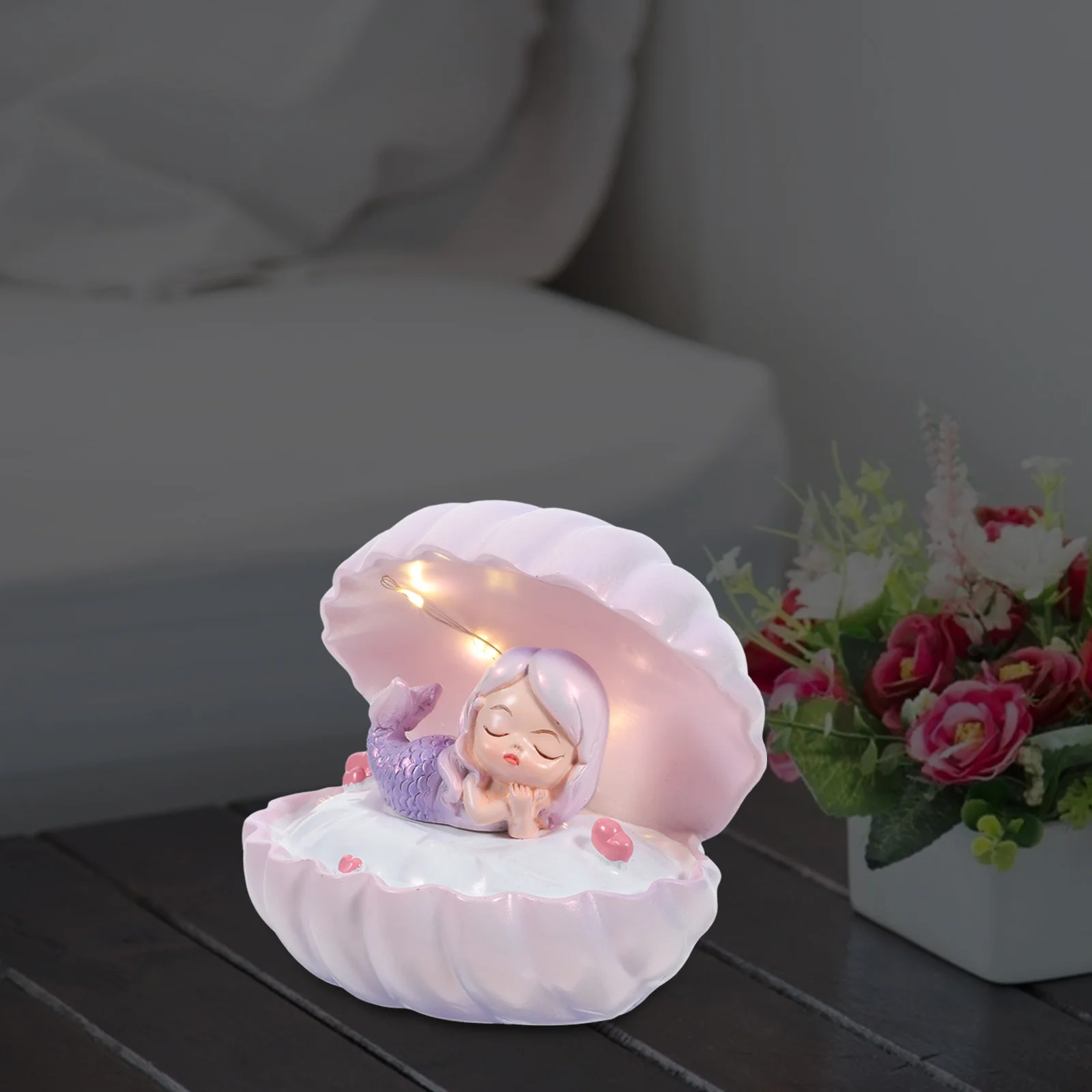 1 conjunto 1 conjunto em forma de sereia led night light escudo design quarto lâmpada decorativa para diy estética quarto cabeceira ornamento