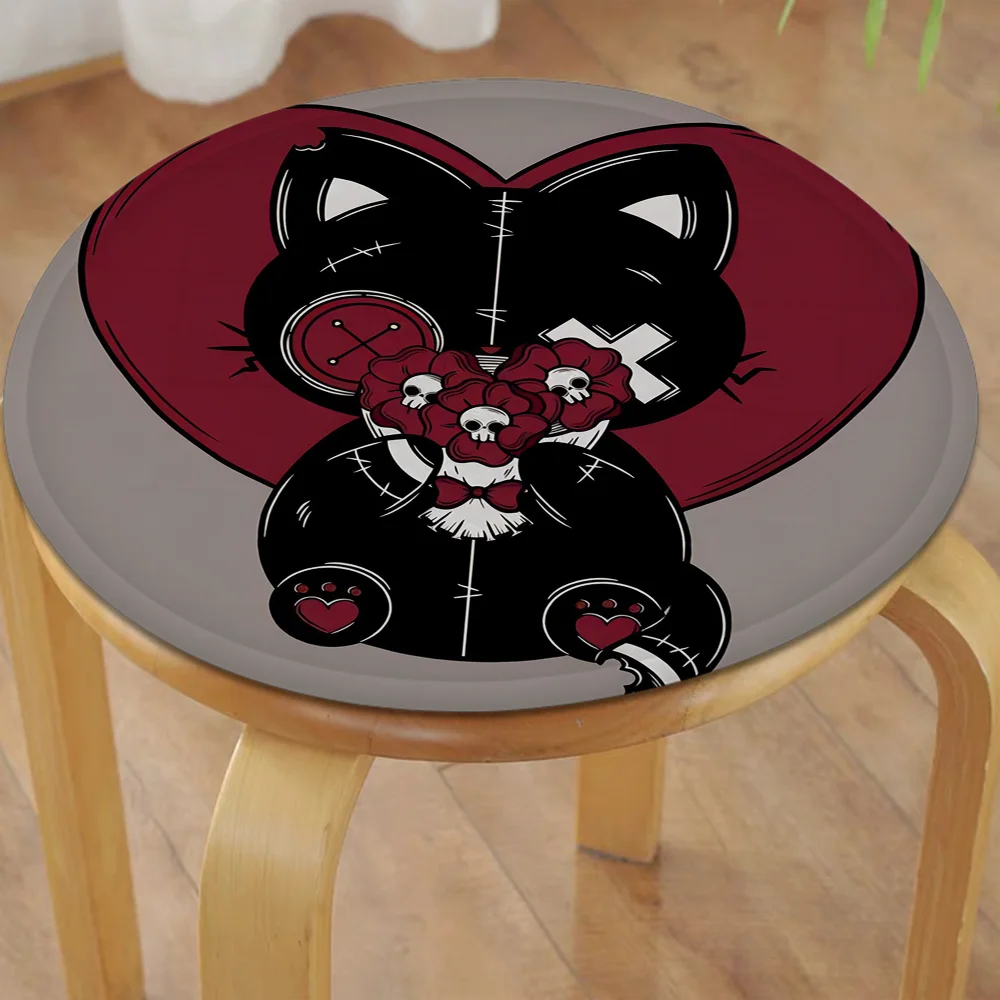 Black Cat Tie Rope Dining Chair Cushion Circular Decoration Seat For Office Desk Cushions Home Decor