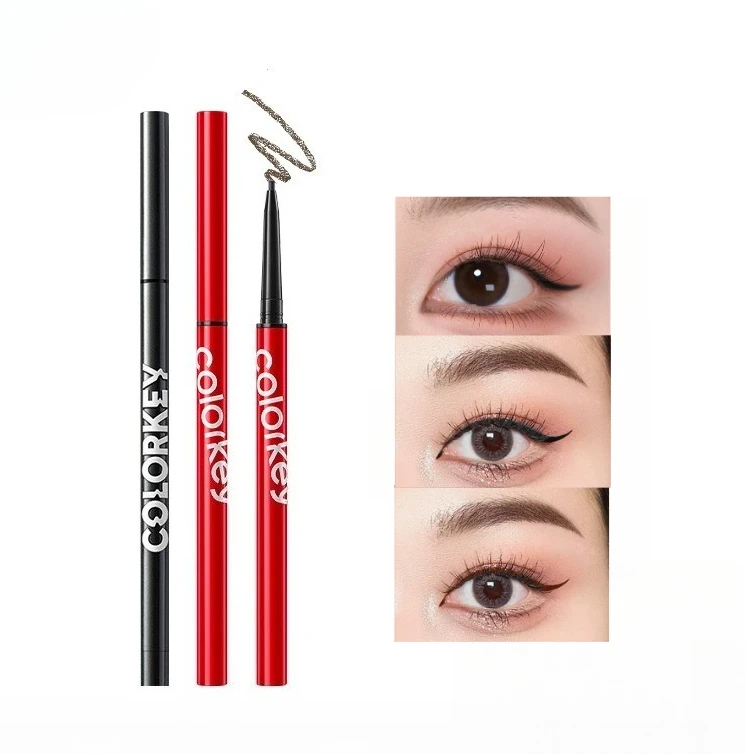 Colorkey eyeliner, extremely thin eyeliner, not easy to smudge, smooth and slim, novice eyeliner pen.