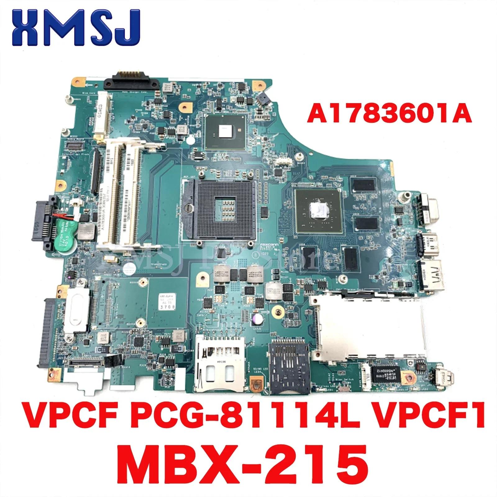 XMSJ For Sony A1783601A MBX-215 M931 1P-0104J01-8011 Laptop Motherboard VPCF PCG-81114L VPCF1 PM55 S988A Free CPU Mainboard