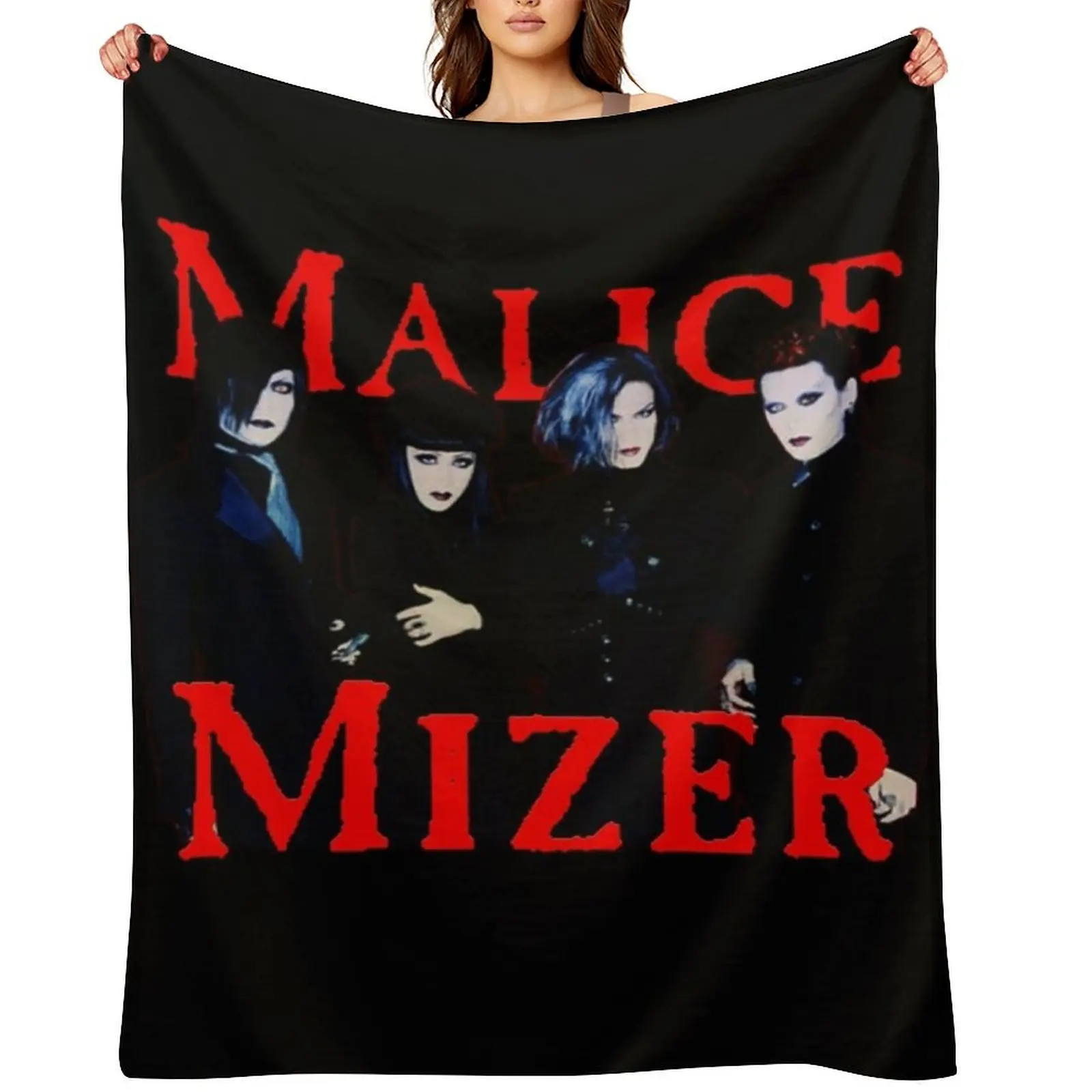 

malice mizer visual kei japanese band members mana gackt kami kzi Throw Blanket for sofa Plush Vintage Blankets