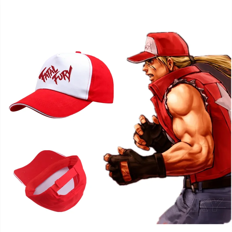 Game KOF Terry Bogard Coser King of Fighters Fatal Fury Baseball Cap Cosplay Prop Adjustable Hat Sports Gift Boxer