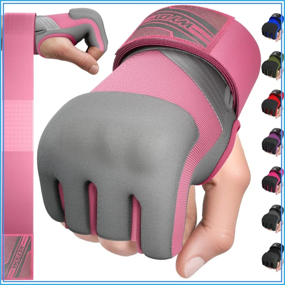 Vendas de gel rápidas para boxeo, Muay Thai, MMA - Soporte de muñeca de 80 cm, protección acolchada para nudillos para hombres y mujeres