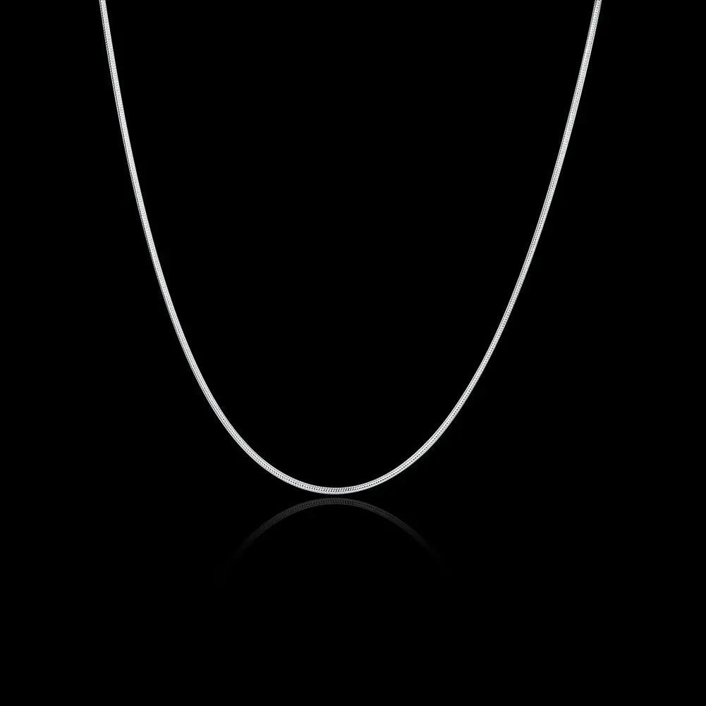 Fashion Hot Sell Snake 1MM Chain 925 Sterling silver Ladies` women Snake Necklaces Woman men Jewelry Gift Wholesale image 3