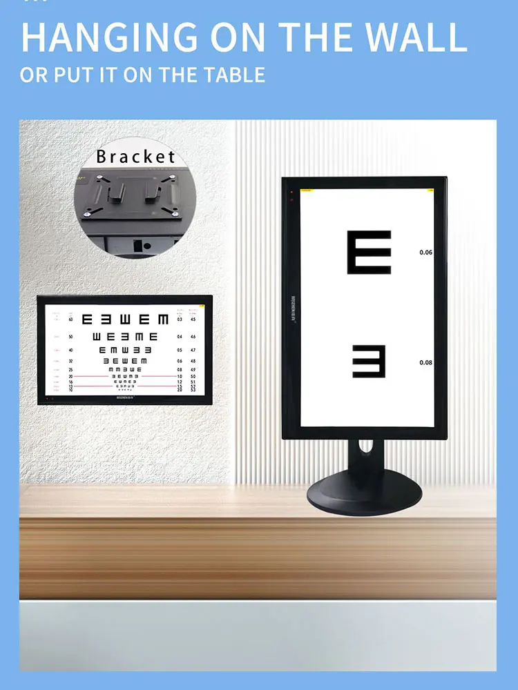 21.5 Inch Vertical Screen Ophthalmic LCD Visual Acuity Vision Chart Optical Testing Monitor Eye Testing Chart Optotype display