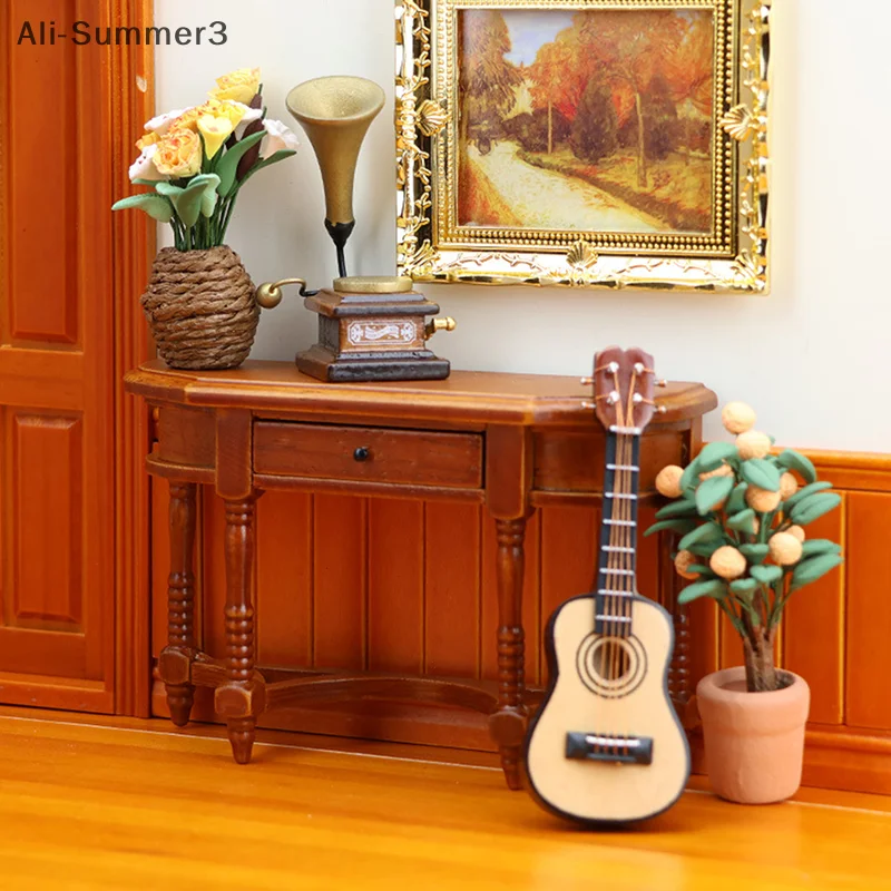 1:12 Dollhouse Miniature Retro Half-side Table Sideboard Furniture Home Model Decor Toy Doll House Accessories