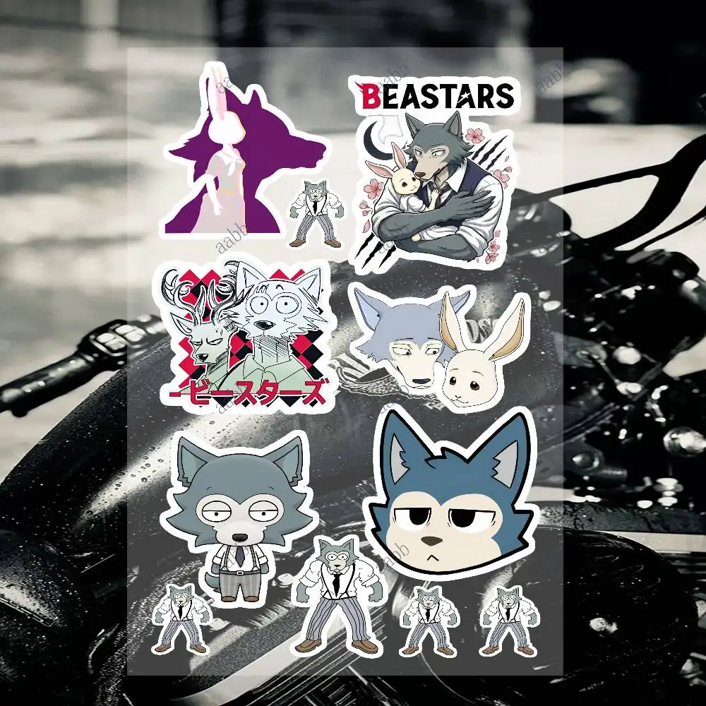 Anime B-Beastars Custom Motorcycle Sticker Kit Reflective Decal Set For Helmet Tank Fairing Body Graphics