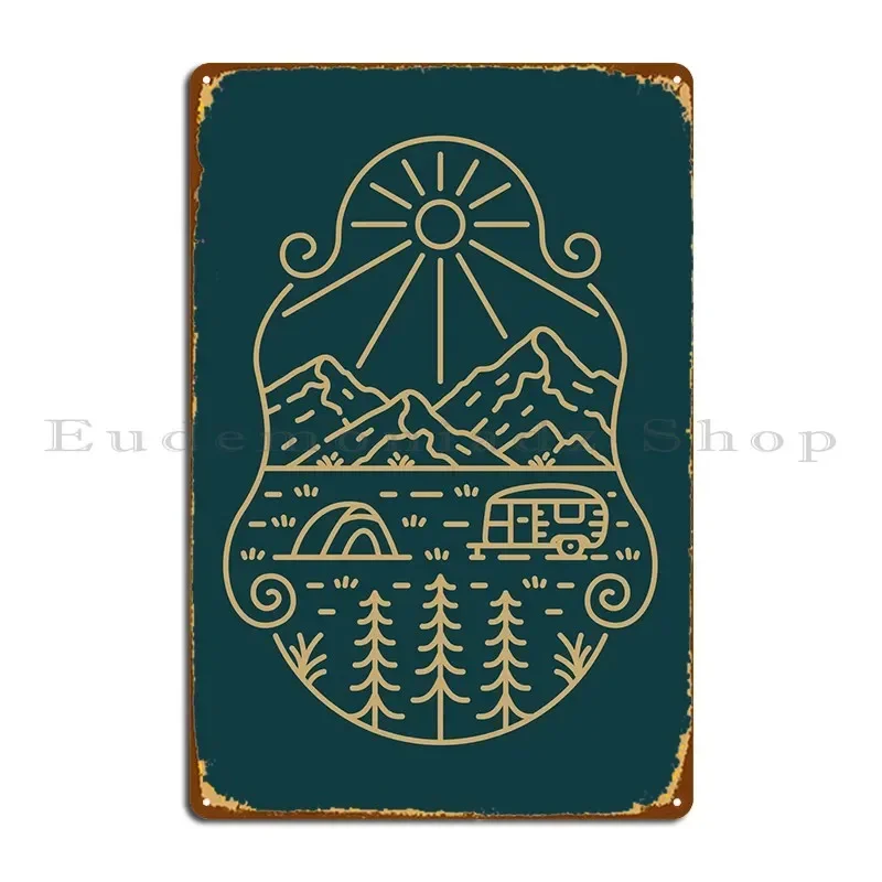 Camper Van Road Trip 1 Metal Sign Bar Iron Wall Cave Wall Decor Create Tin Sign Poster