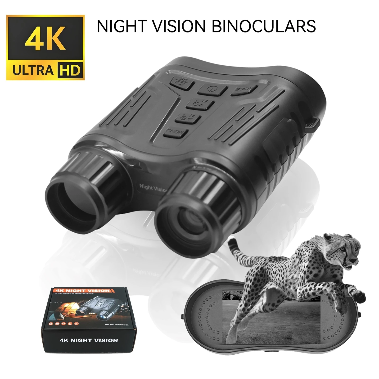 Night Vision Binoculars 8X Digital Zoom1080P 36MP Long Range  4K Goggles 3.2