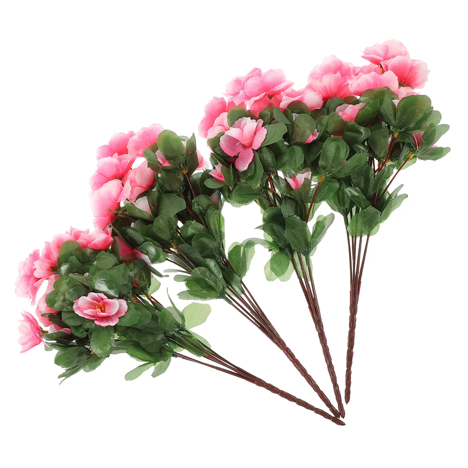 

4pcs Simulated Rhododendron Artificial Flowers for Decoration Floral Decor Home Party Garden Indoor Iron Wire