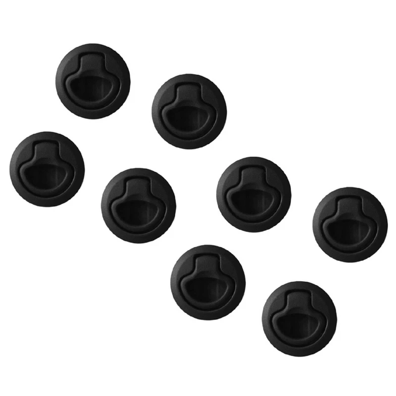 8Pcs Round Black Flush Pull Slam Latch For RV Boat Marine Deck Hatch Door Replacement