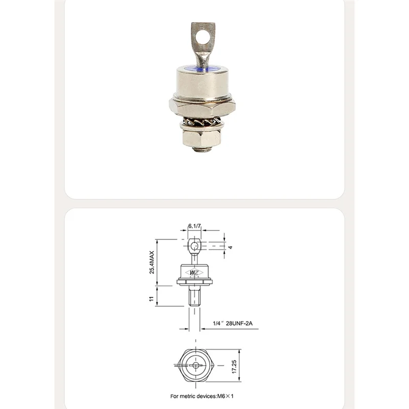 ไดโอดเรียงกระแส5คู่70HF120เกลียว/70HFR120เรียงกระแส70A 1200V ไดโอดเรียงกระแสชนิดกระดุมโลหะ