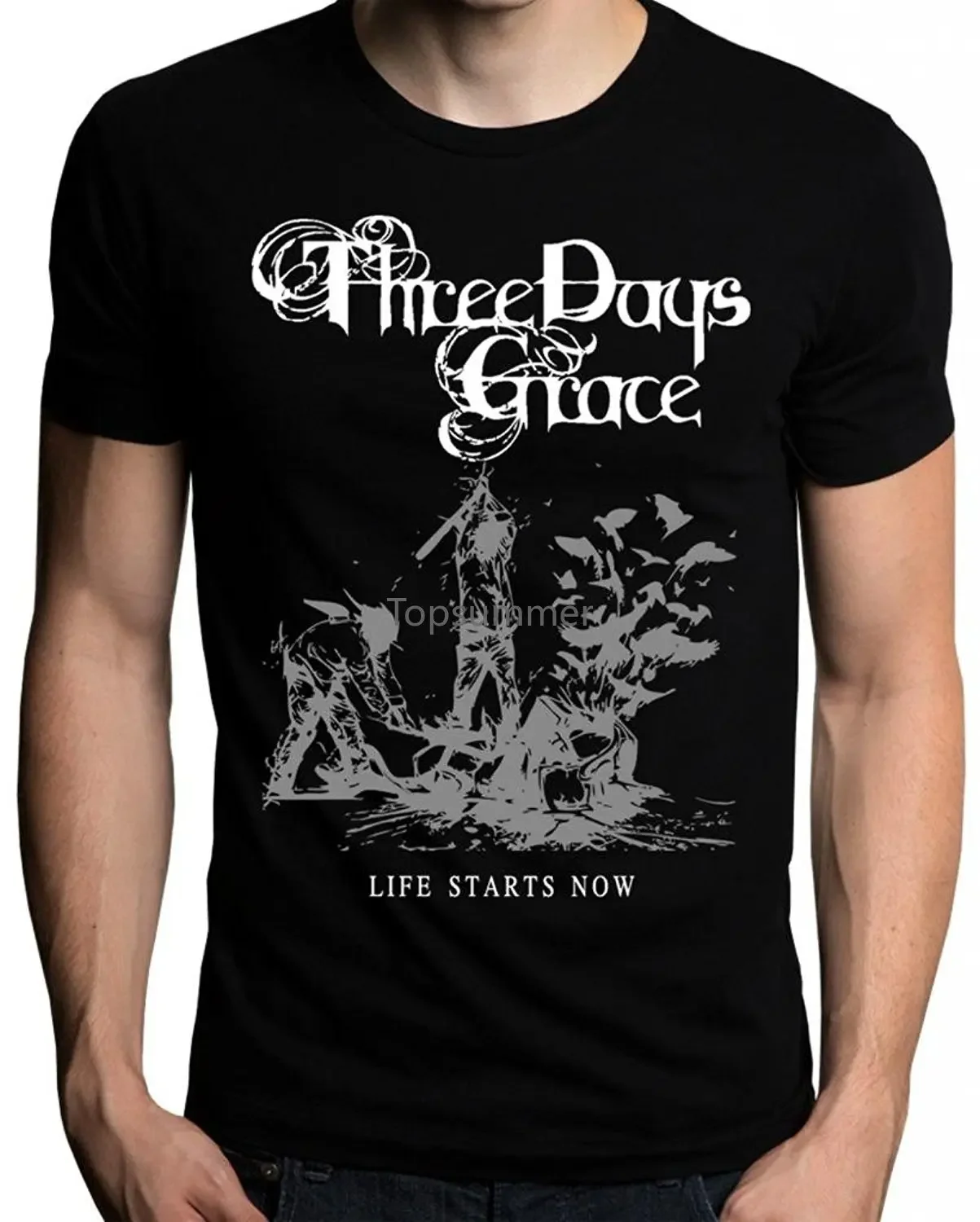 Three Days Grace Life Starts Now T-Shirt Tee Shirt Hipster Harajuku Brand Clothing T Shirt Print Tee Shirt For Male