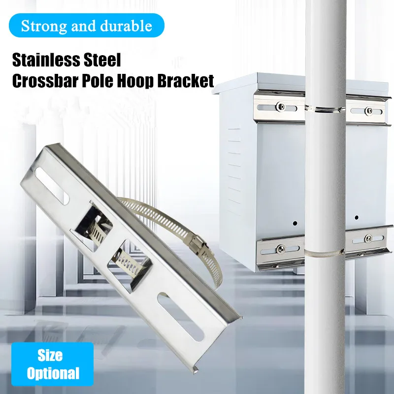 Surveillance Cctv Camera Pole/Kolom Montagebeugel Monitoring Lat Hoepel Ondersteuning Armatuur Rvs Plaat Houder