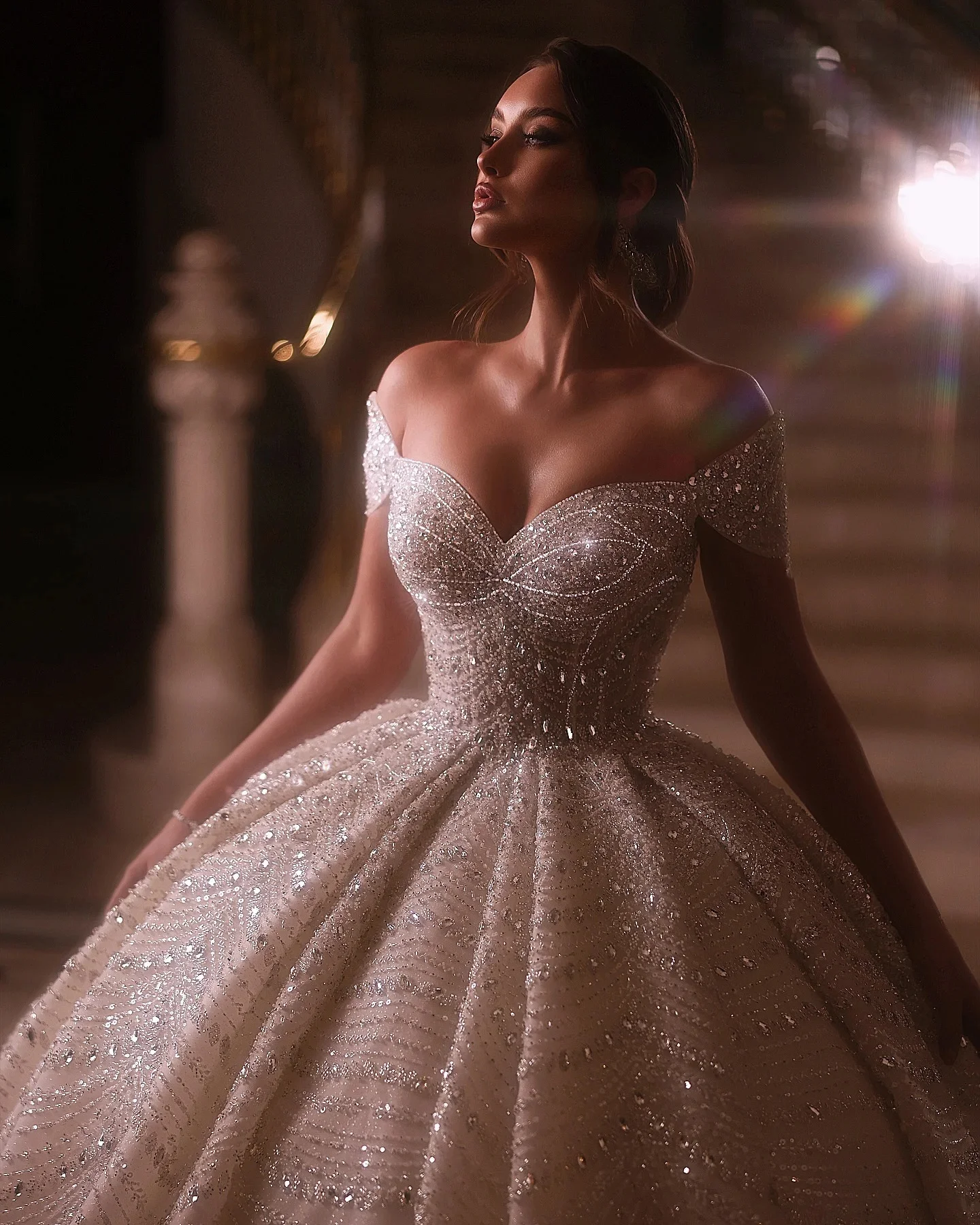 فستان زفاف رائع بدون حمالات مطرز، فستان زفاف أنيق مطرز بالخرز من الدانتيل، مخصص بدون أكمام، فيستدوس دي نوفيا