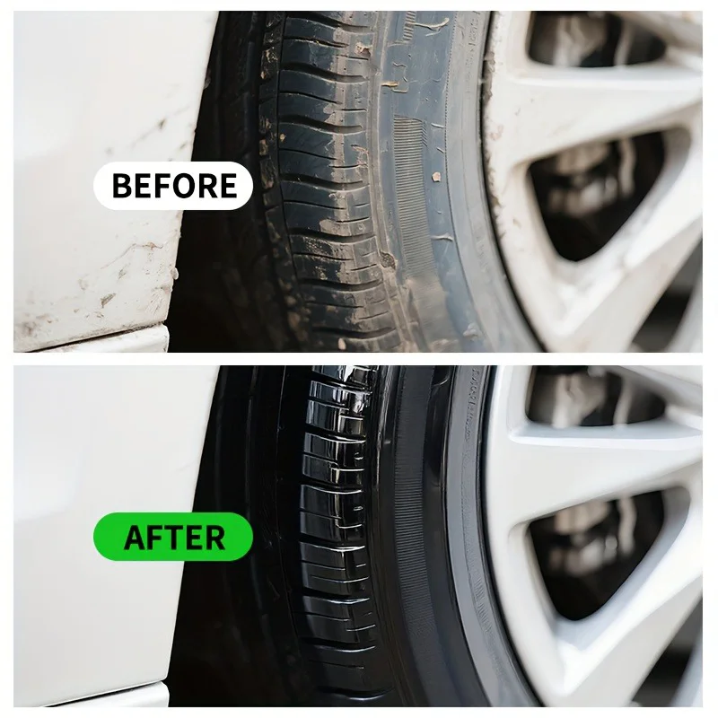 Многофункциональный блеск и защитный воск для шин — повышает блеск, долговечность и устойчивость к растрескиванию и выцветанию. Черный поли