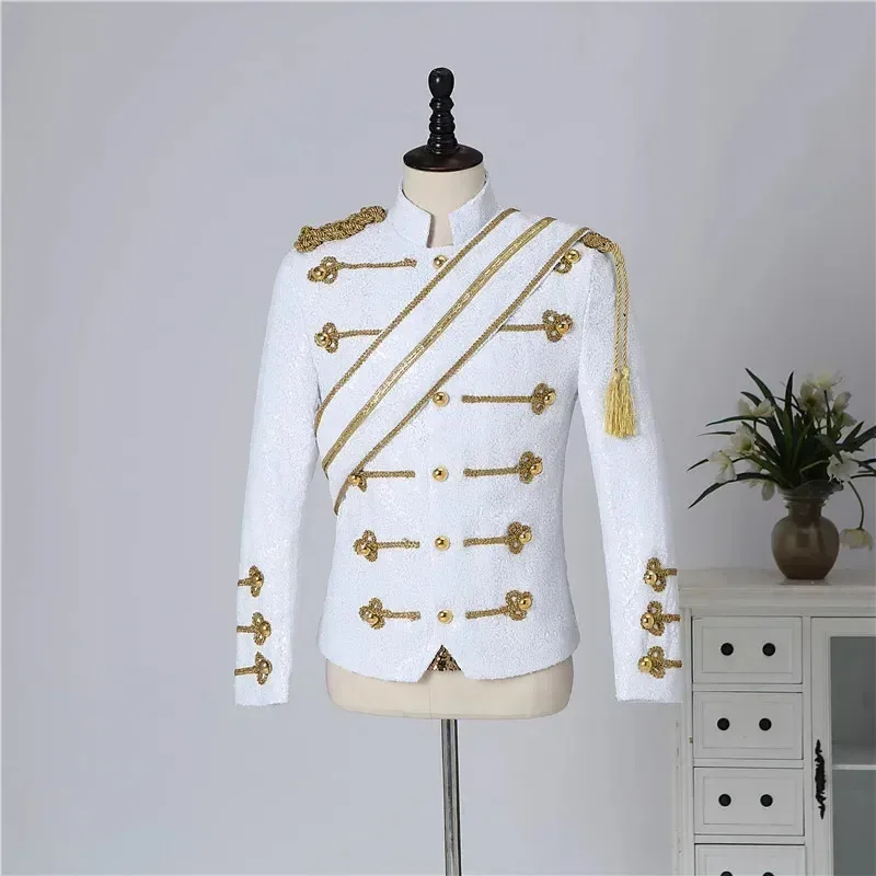 Nueva ropa de Michael para hombre, abrigo ajustado MJ Michael Jackson, traje de baile con lentejuelas, chaqueta, trajes de cantante de escenario, disfraz coaplay #   1