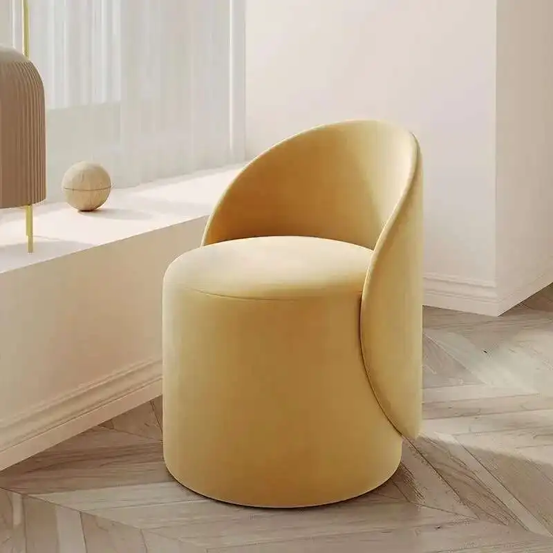 

Light Luxury Dressing Stool Nordic Simple Makeup Chair Bedroom Home with Backrest Rotatable Makeup Stool Shoe Changing Stool