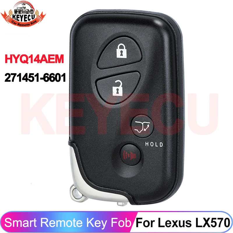 KEYECU HYQ14AEM 271451-6601 For Lexus LX570 2008 2009 2010 2011 2012 2013 2014 2015 2016 Smart 4 Buttons Remote Key 89904-60A00