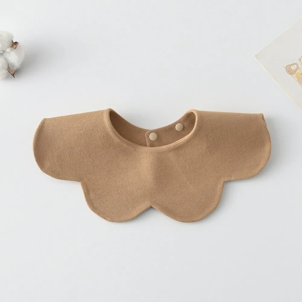 

Solid Color Baby Feeding Bib Double-sided Wearing Comfortable Drool Burp Cloth Soft Cotton Petal Design Cotton Saliva Towel