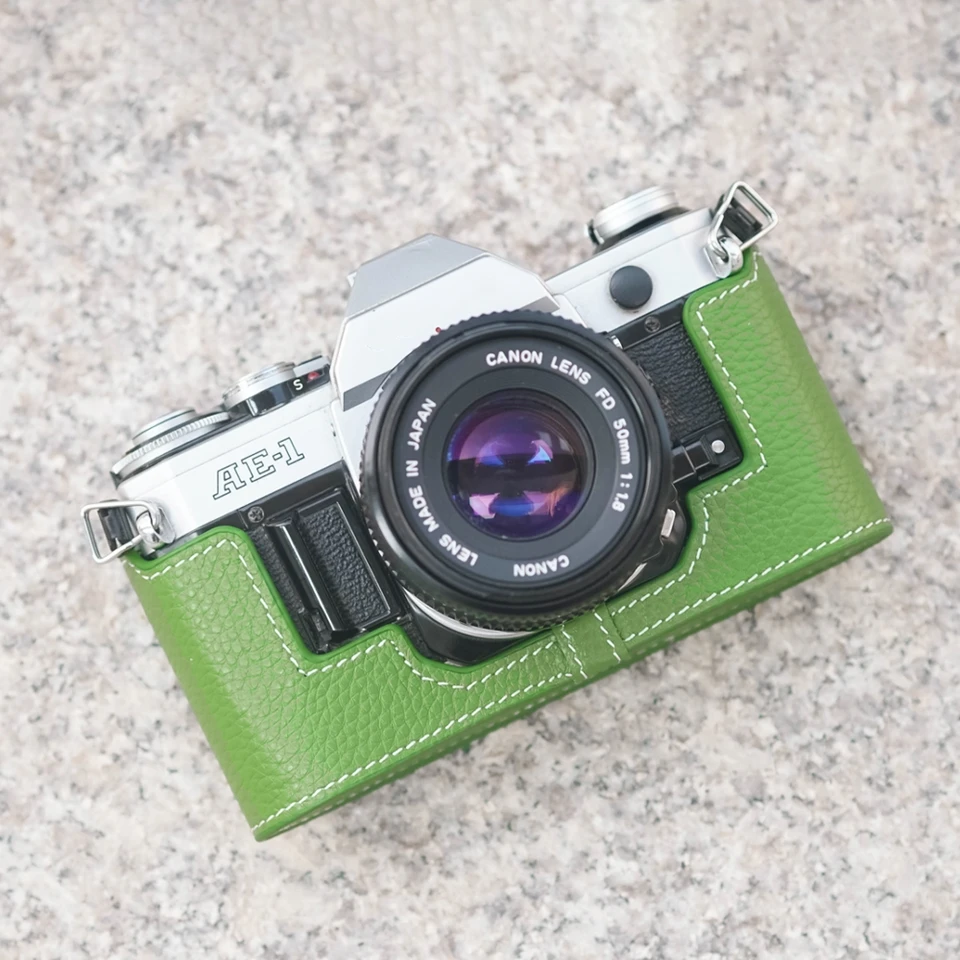 For Canon AE-1 AE1 Case Leather Camera Half Case Film Camera