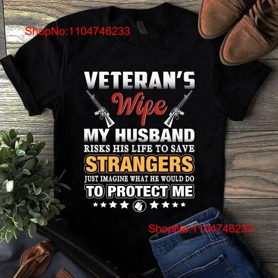 Vétéran femme mon mari monte sa vie pour sauver étranger nous t-shirt vintage lavé respirant décontracté doux graphique étiré