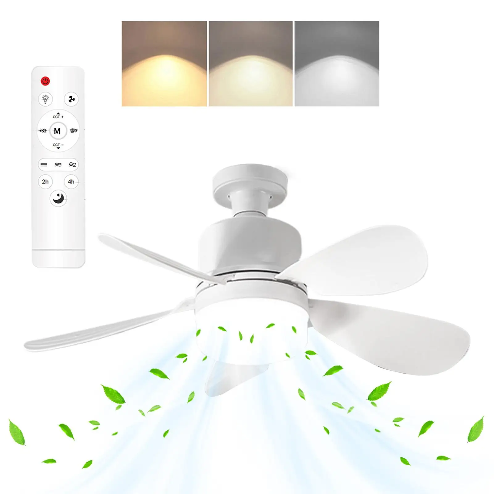 

Bedroom Ceiling Fan Household Small Fan Light Intelligent Lighting Detachable Cooling Gadget For Hallway Bedroom Living Room