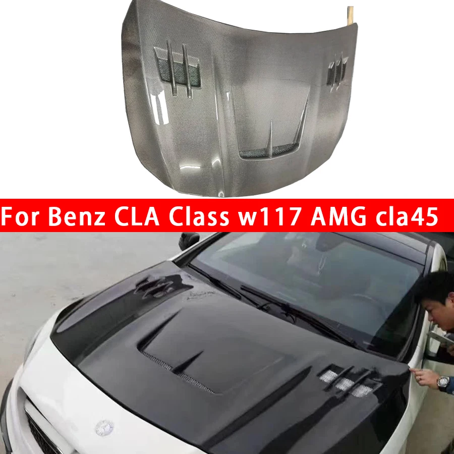 

For Mercedes Benz CLA Class Sports W117 CLA260 CLA45 Carbon Fiber Hood Engine Cover Hood Car Headliner Hood Cover body kit