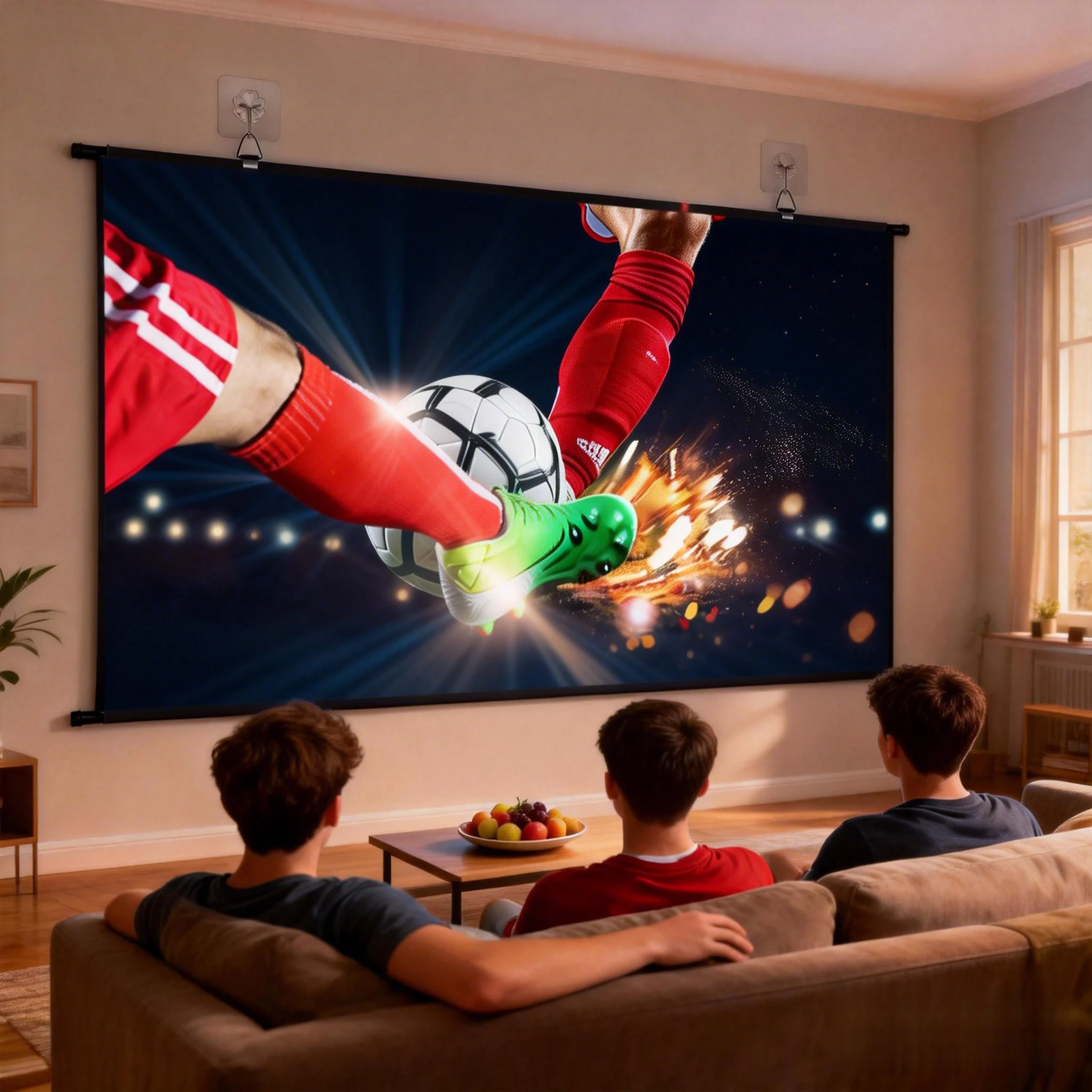 

XIAOHUI Настенный экран для проектора Измельченное молоко 60–133 дюйма Белый Без морщин 160 ° Угол обзора для домашнего кинотеатра в помещении