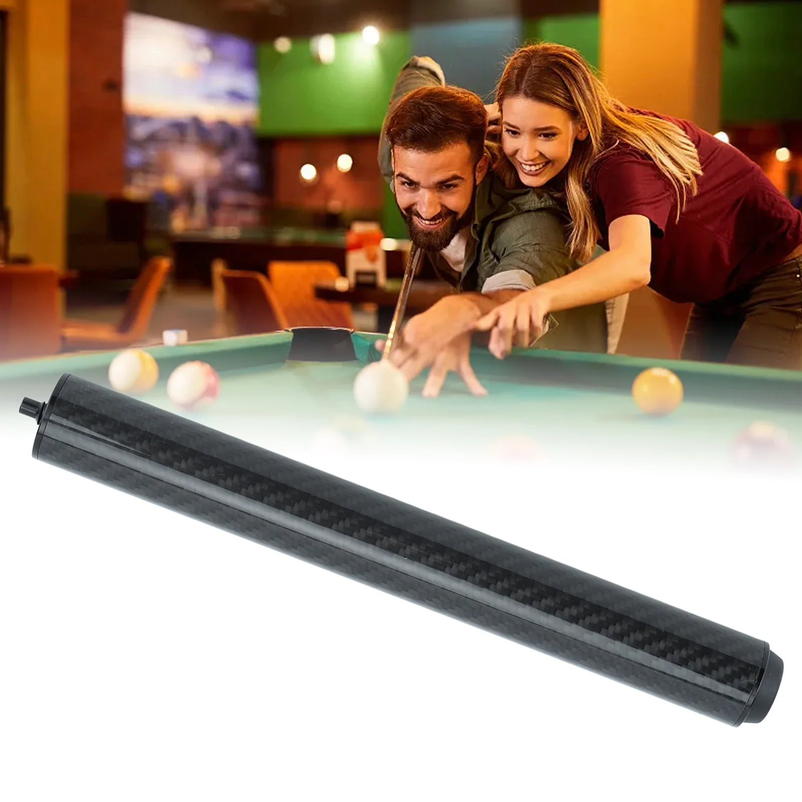 

Pool Cue Extension with Bumper Carbon Fiber Billiard Pool Cue Extension with Storage Bag for Outdoor Billiards Black
