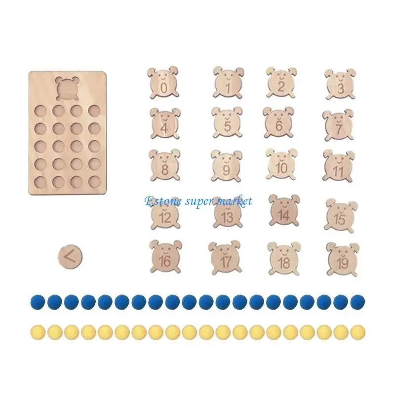 090B Realistisch puzzel houten wiskunde leren voor speelspeelgoed voor creatief kindercadeau